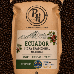 Ecuador Sidra Tradicional Natural coffee bag from Plaza House Coffee.