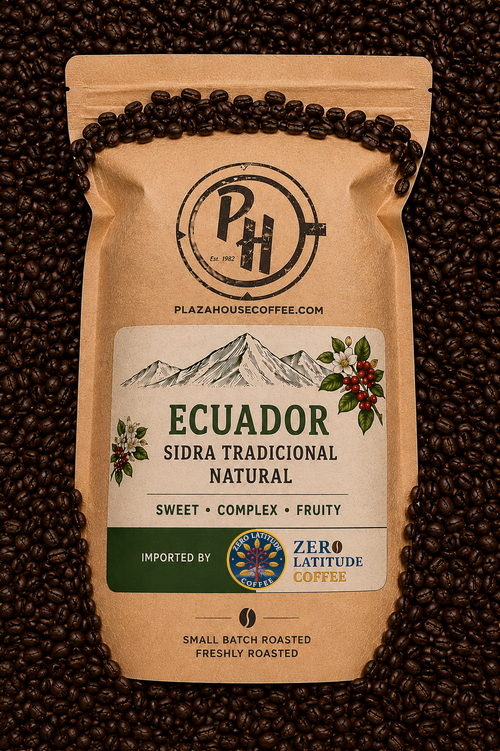 Ecuador Sidra Tradicional Natural coffee bag from Plaza House Coffee.